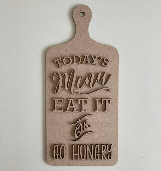 30cm Today's Menu Chopping Board Sign