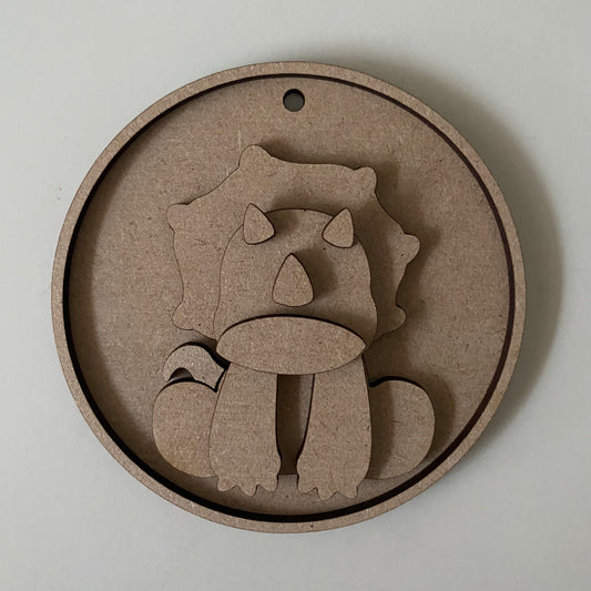 10cm Triceratops Dinosaur Round Bauble