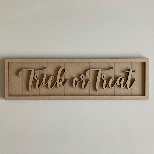 30cm Trick Or Treat Rectangle Sign