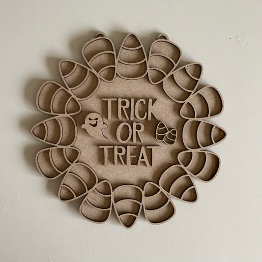 20cm Trick Or Treat Candy Corn Wreath