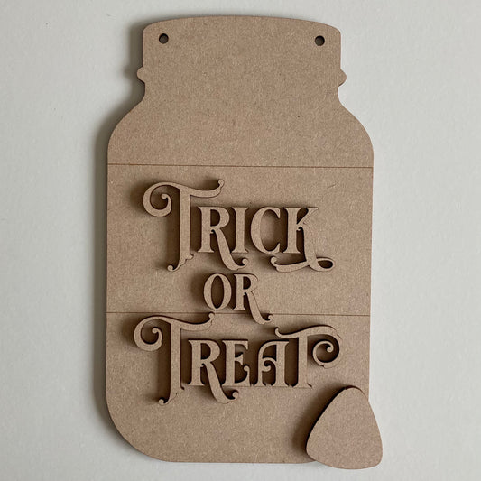 20cm Trick or Treat Mason Jar