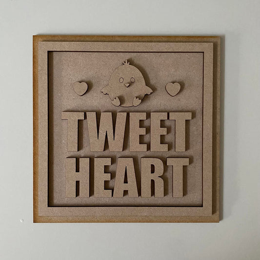 19cm Tweet Heart Sign