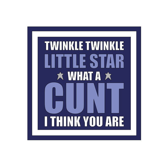 19cm Twinkle Twinkle Little Cunt Sign