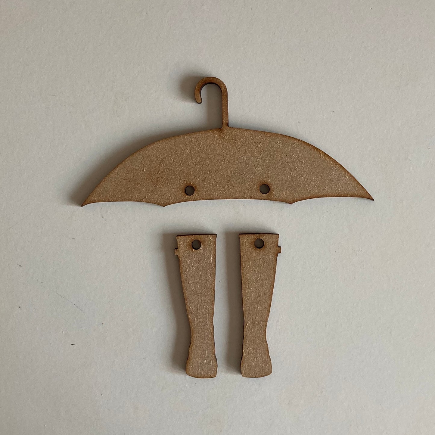 13.5cm Umbrella & Wellies Dangly Decoration