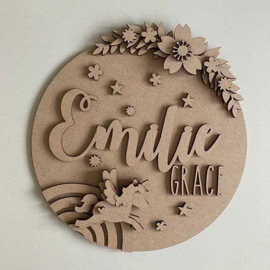 25cm Unicorn Personalised Sign