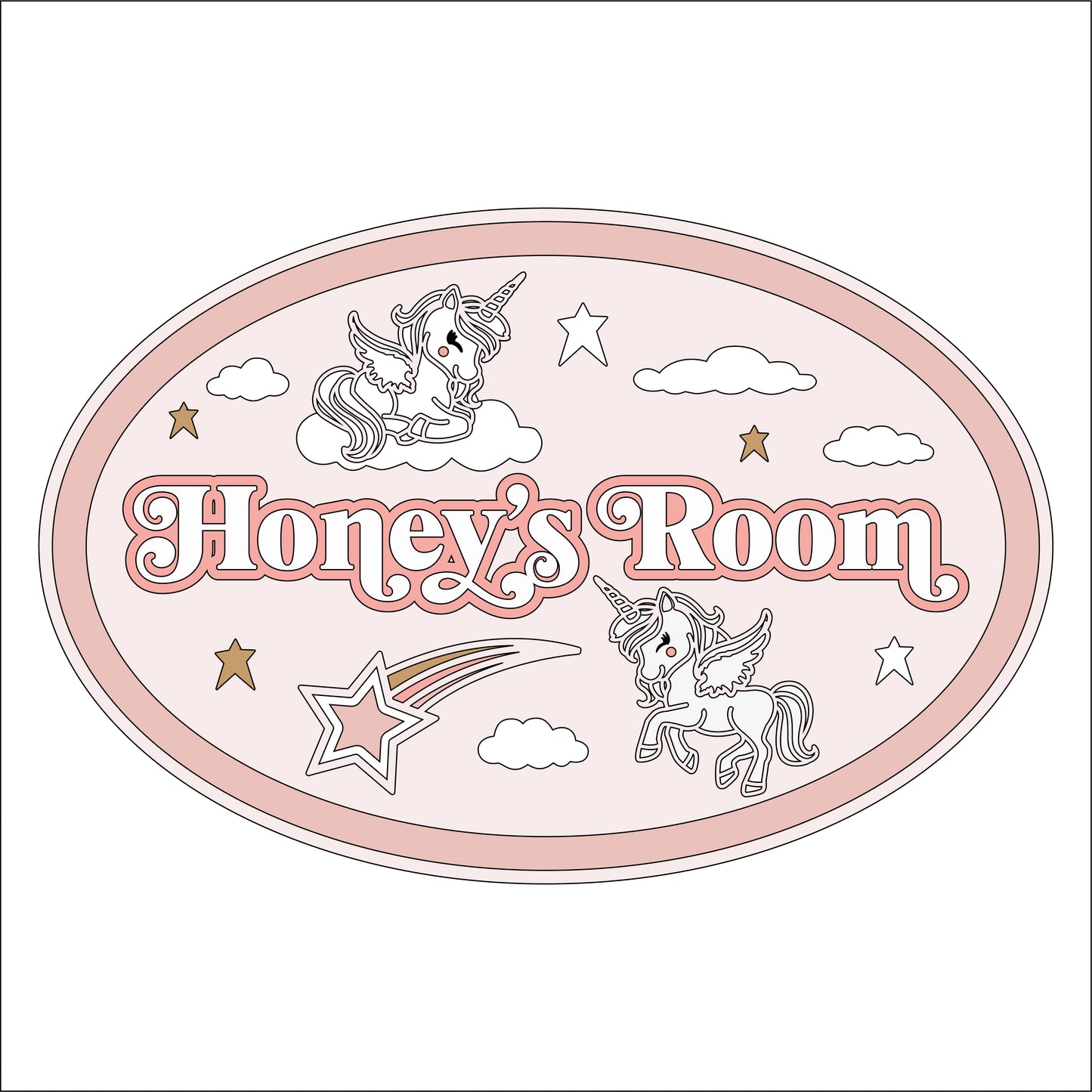 30cm Personalised Unicorn Oval Sign