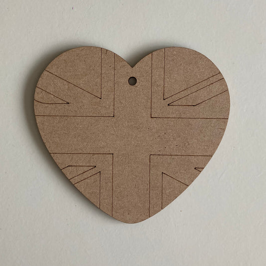 10cm Heart Union Jack Decoration