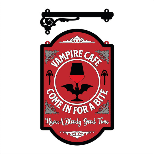 25cm Vampire Cafe Hanging Sign