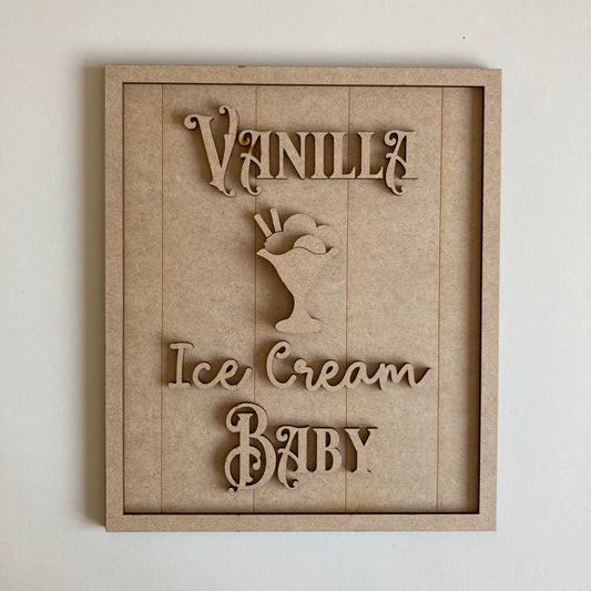 26cm Vanilla Ice Cream Baby Sign