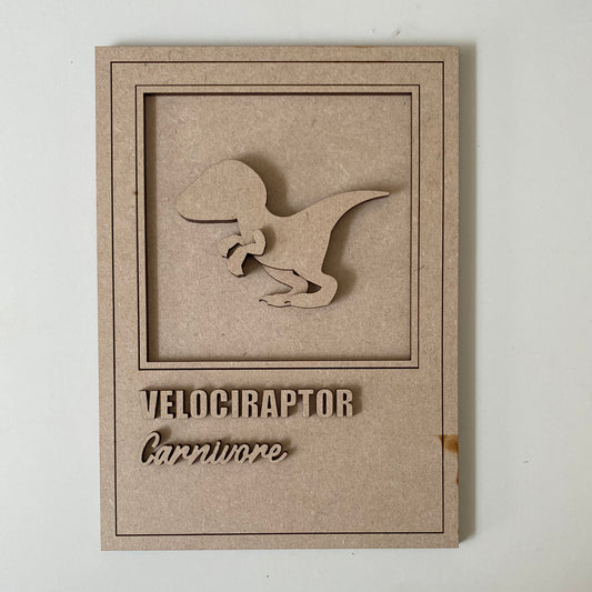 25cm Velociraptor Dinosaur Sign