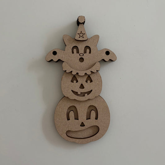14cm Vintage Pumpkins & Bat Stacker