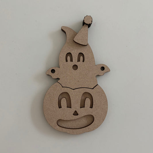 12.5cm Vintage Pumpkin & Ghost Stacker
