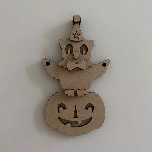 14cm Vintage Pumpkin & Owl Stacker