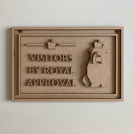 22.5cm Visitors By Royal Approval British Bulldog Sign
