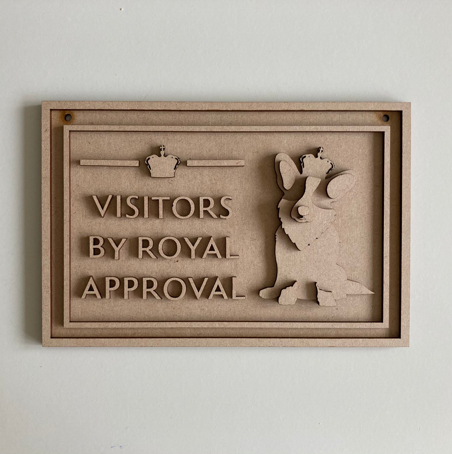 22.5cm Visitors By Royal Approval Corgi Sign