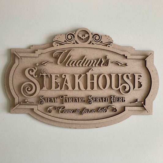 30cm Vladimir's Steakhouse Sign