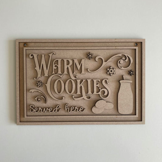 22.5cm Warm Cookies Served Here Sign