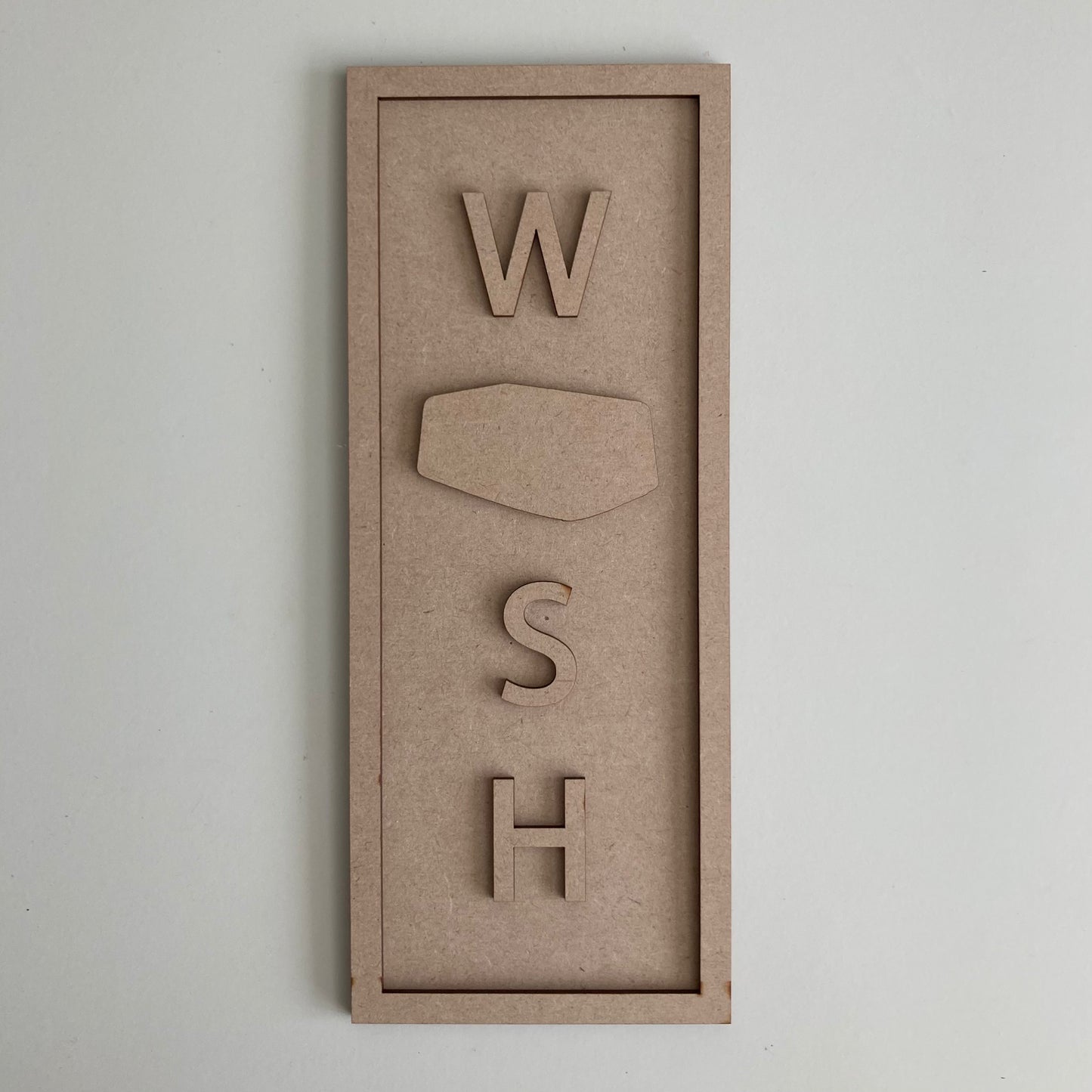 30cm Wash Soap Rectangle Sign