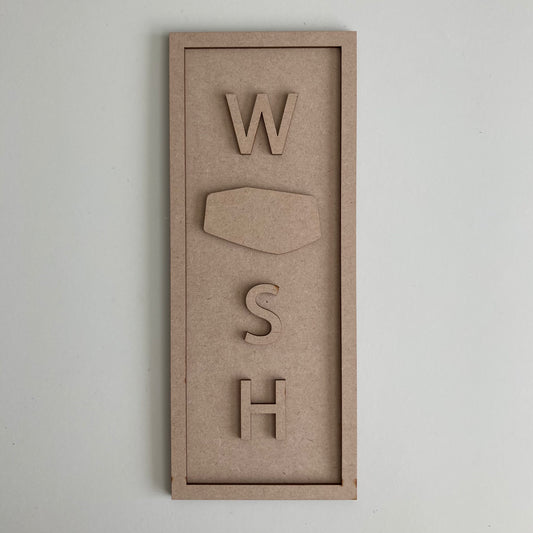 30cm Wash Soap Rectangle Sign