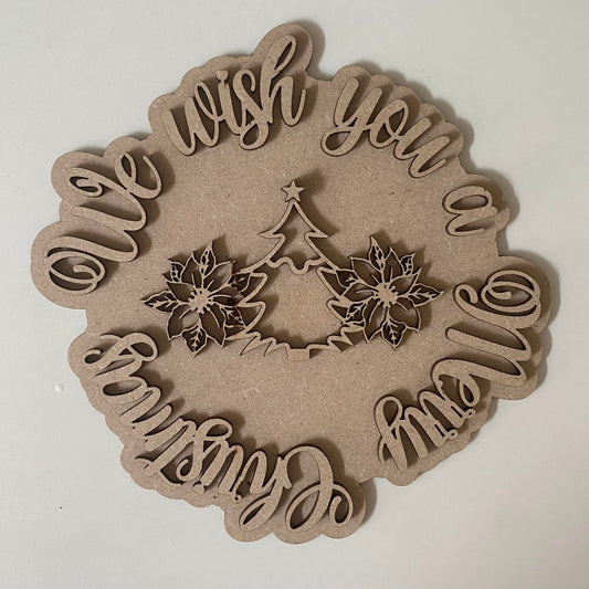 20cm We Wish You A Merry Christmas Sign