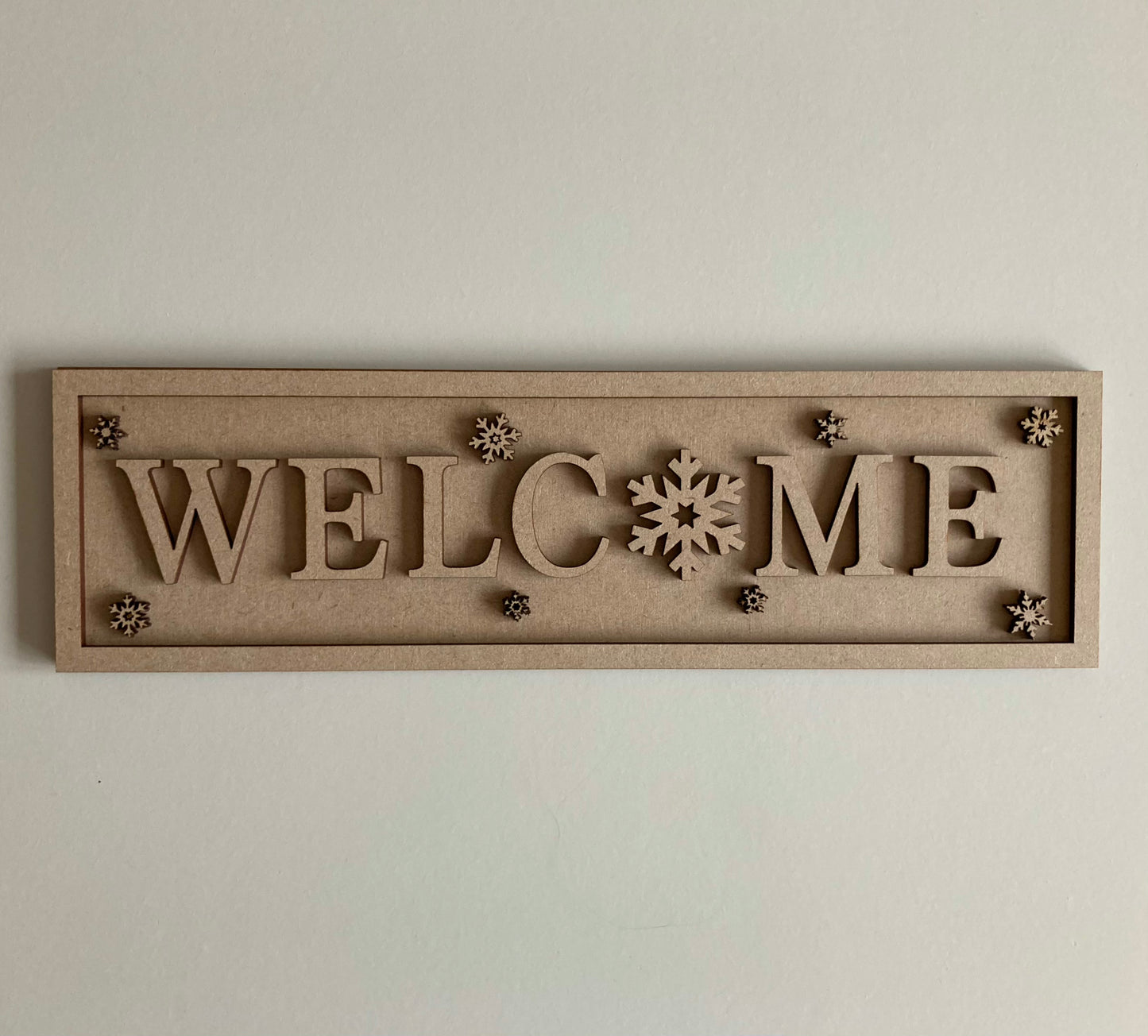 30cm Welcome Snowflakes Rectangle Sign