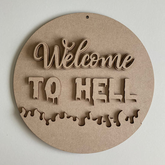 22cm Welcome To Hell Sign
