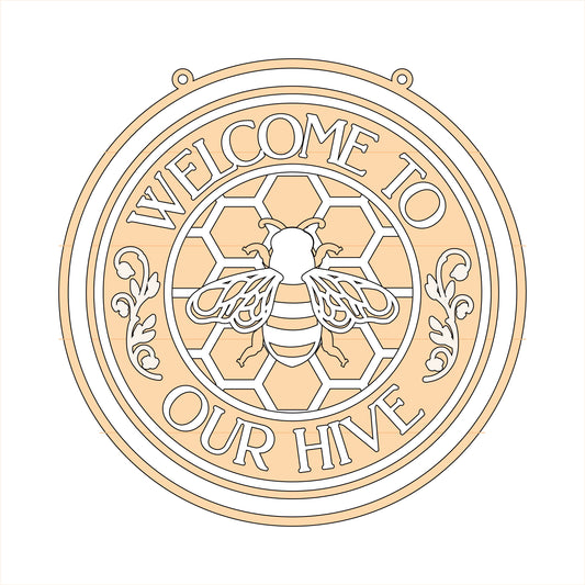 20cm Welcome To Our Hive Sign