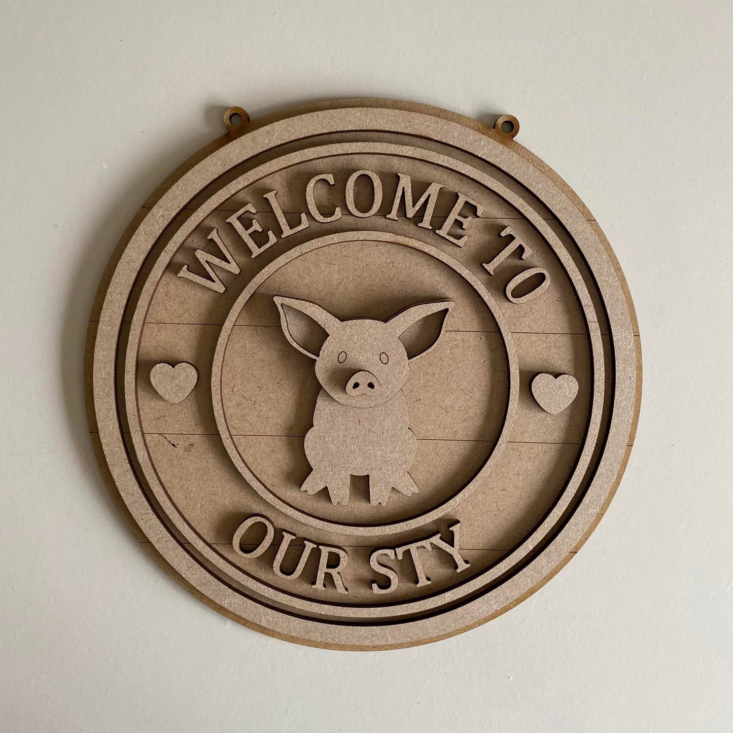 20cm Welcome To Our Sty Pig Sign