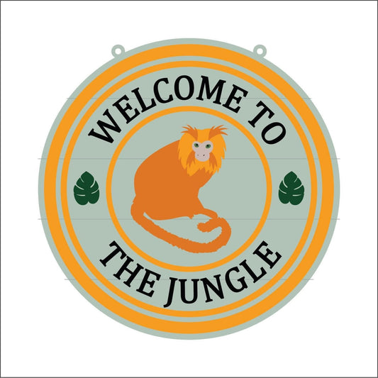20cm Welcome To The Jungle Monkey Sign