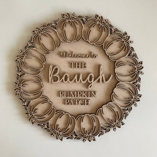 30cm Welcome To The Pumpkin Patch Personalised Wreath