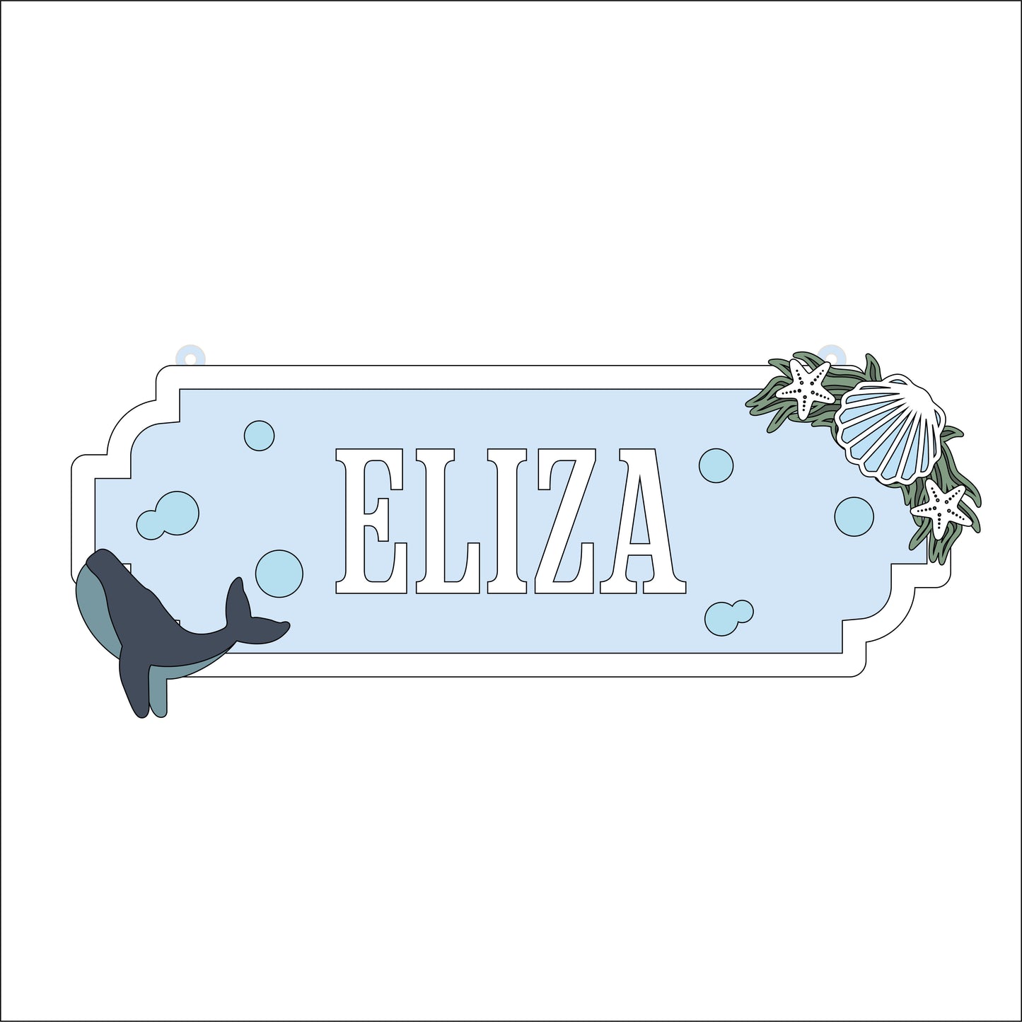 30cm Whale Street Sign
