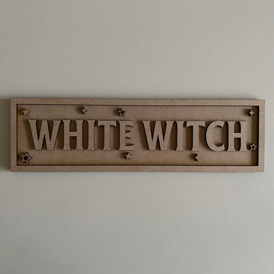 30cm White Witch Sign