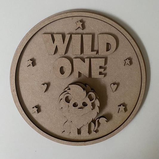 20cm Wild One Lion Sign
