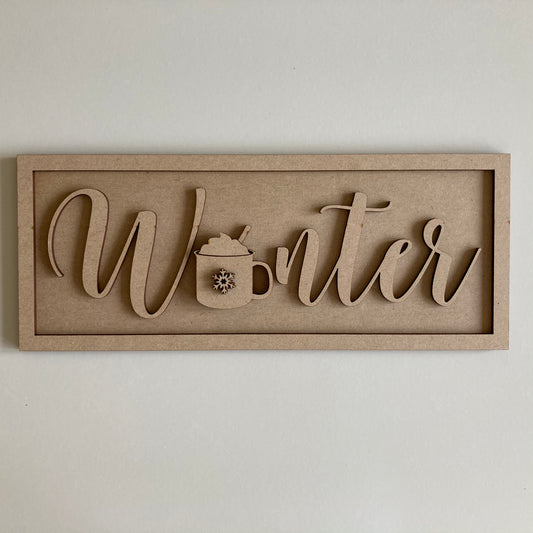 30cm Winter Rectangle Sign