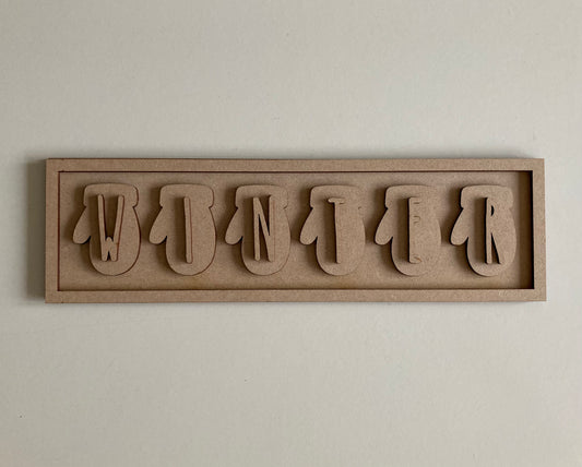 30cm Winter Rectangle Sign