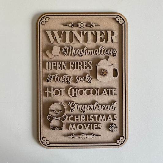 30cm Winter Words Sign