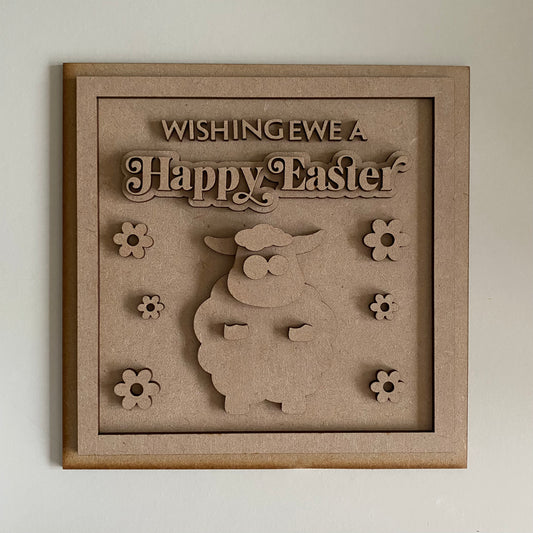 19cm Wishing Ewe A Happy Easter Sign