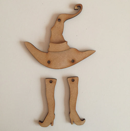 14cm Witch Hat & Legs Dangly Decoration