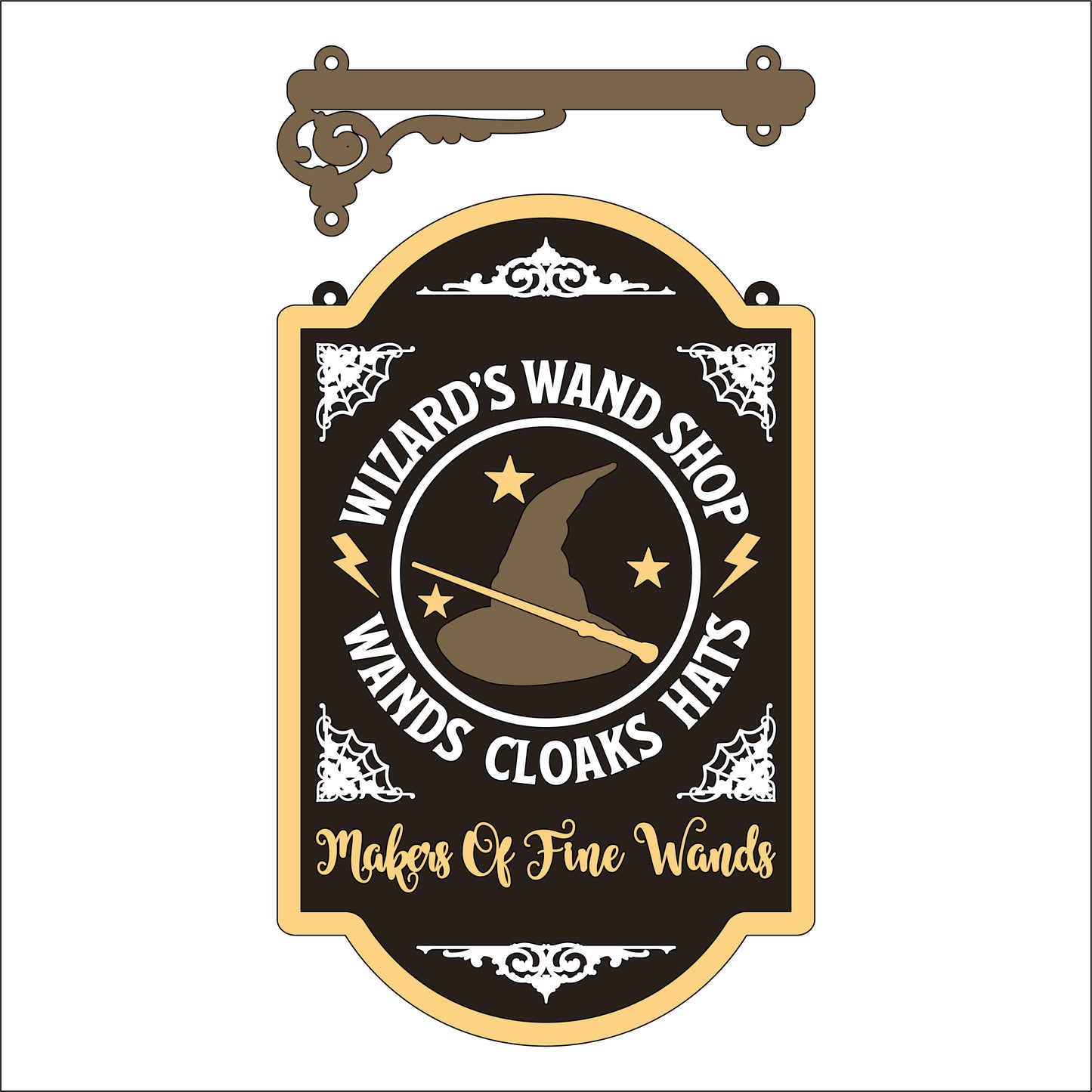 25cm Wizard's Wand Shop Hanging Sign