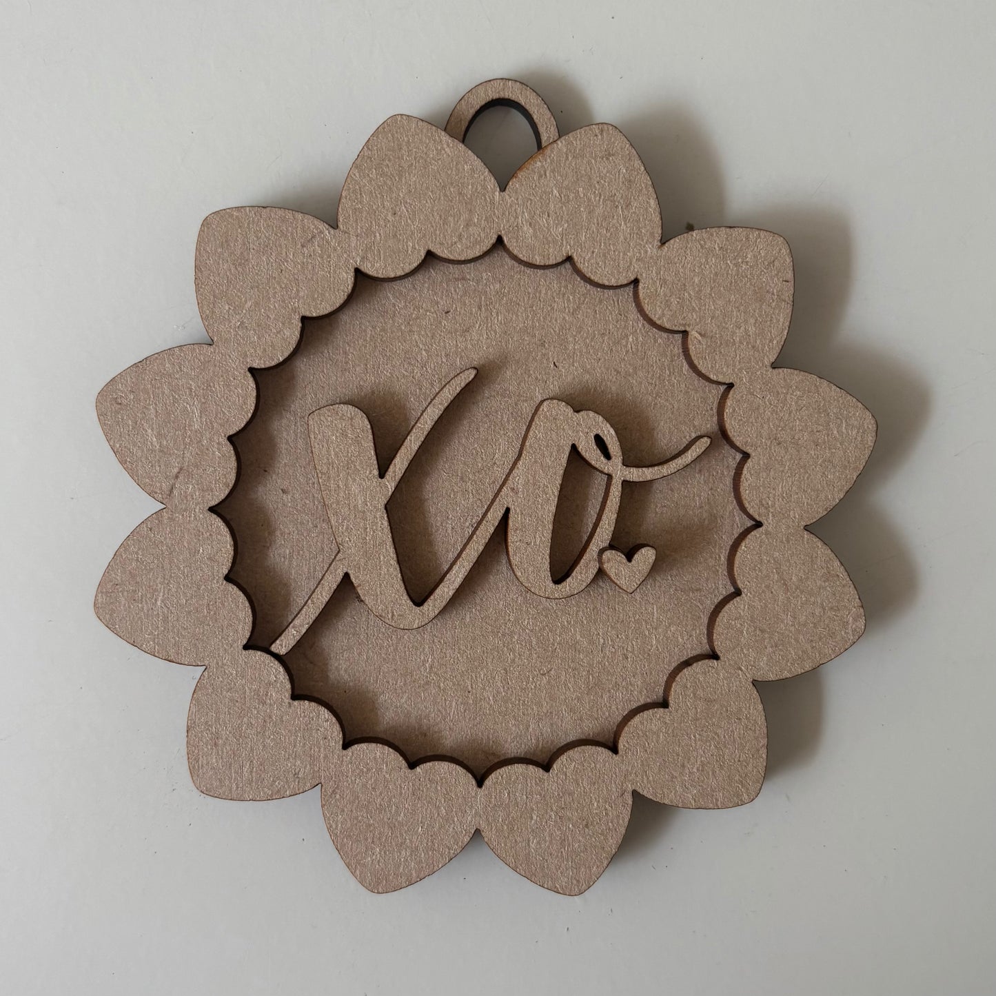 10cm XO Heart Border Bauble