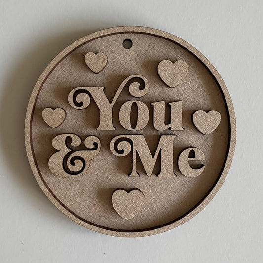 10cm You & Me Round Bauble