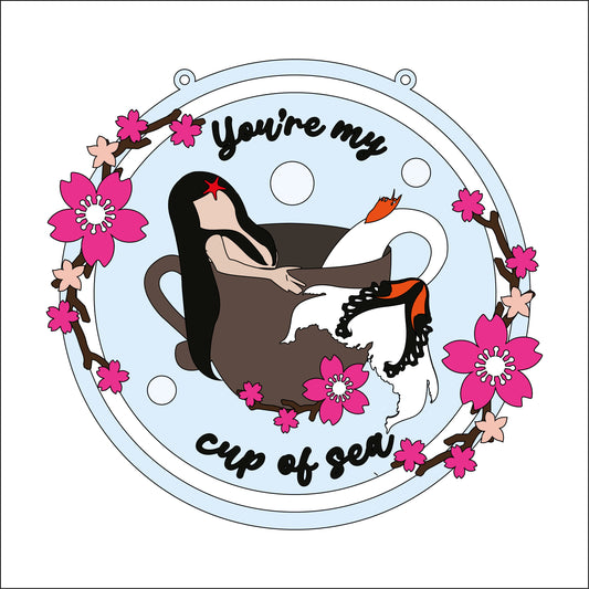 20cm Cup Of Sea Koi Mermaid Sign
