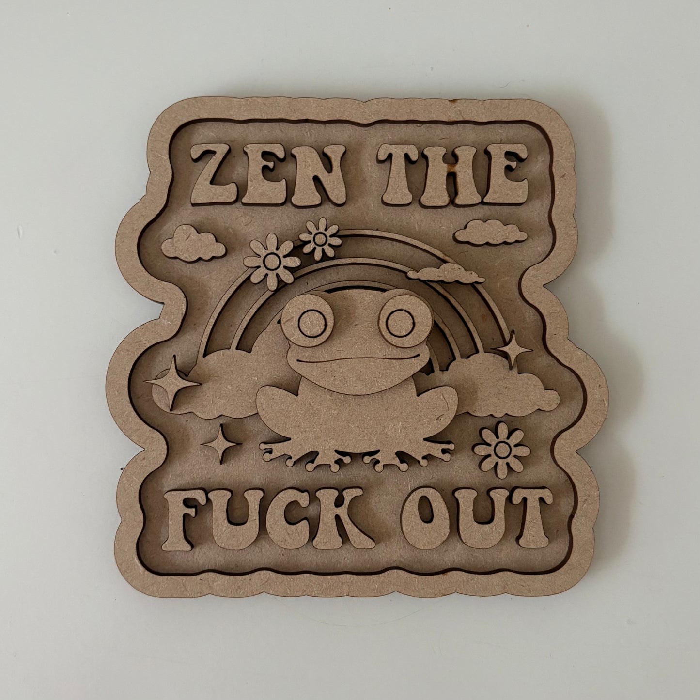 15cm Zen the Fuck Out Frog Sign