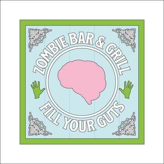 19cm Zombie Bar & Grill Sign