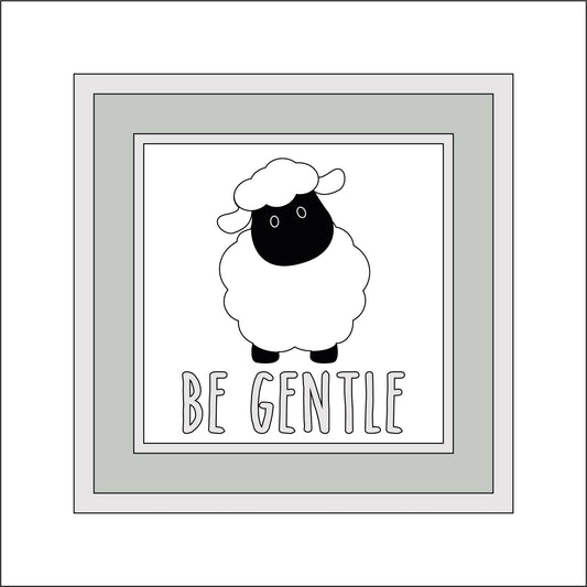 15cm Be Gentle Sheep Sign