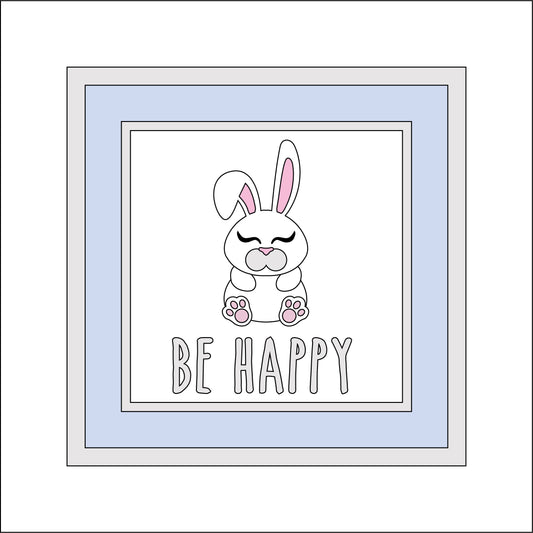 15cm Be Happy Bunny Sign