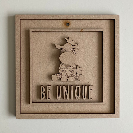 15cm Be Unique Zebra Sign