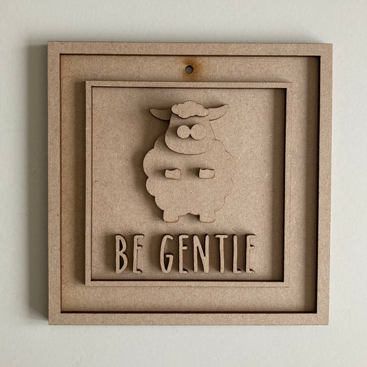 15cm Be Gentle Sheep Sign