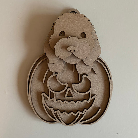 15cm Cockapoo In Halloween Pumpkin Decoration