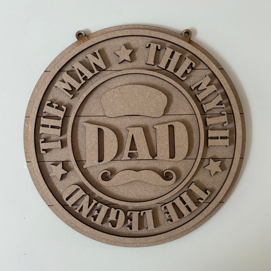 20cm Dad The Man The Myth The Legend Flat Cap Sign